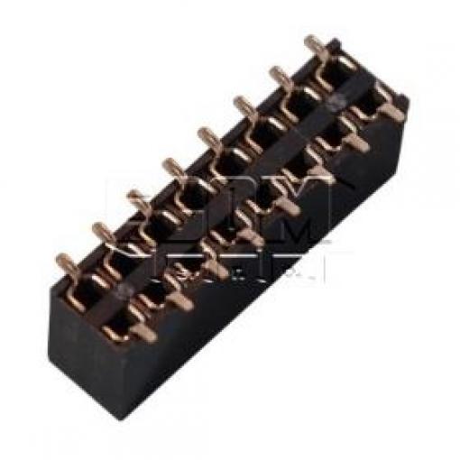 Dutinková lišta 2×8 pinů, rozteč 2,54 mm, SMD, ZL2816-2X08