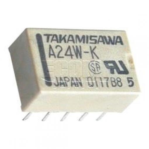 Miniaturní relé TAK A-12W-K, 12 V DC, 2× přepínač, 125 V AC / 0,5 A