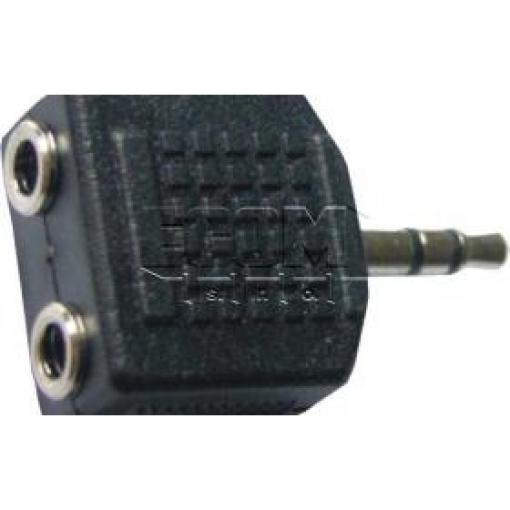 Adaptér JACK 3,5 mm stereo, vidlice na 2× zásuvka