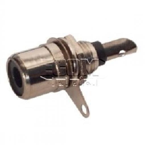 Zásuvka RCA (CINCH) CC-114, panelová, kovový kryt, černá