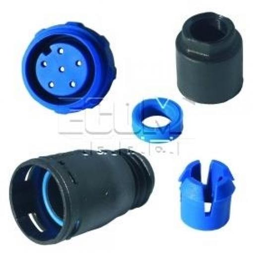 Kruhový konektor PX0411-06S-4550, 6 pinů, 5 A / 125 V, IP68