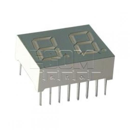 LED displej FYD-5621FUG-21, 2× 7segmentový, 14,2 mm, zelený