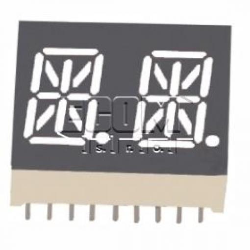LED displej FYD-5421BUG-21, 2× 14segmentový, 13,6 mm, zelený