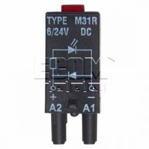 Modul LD M31R, ochrana cívky relé proti přepětí, 6–24 V DC, červený