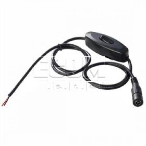 Prodlužovací kabel Jack 2,1 × 5,5 mm, 0,8 m, se spínačem