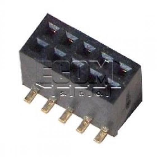 Dutinková lišta C4828-10BDGHNTR, 1,27 mm, 2×5, SMD, H=4,3 mm