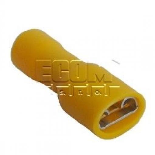 Faston zásuvka FDFV5-250, 6,35 × 0,8 mm, žlutá