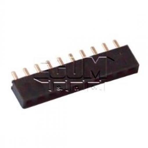 Dutinková lišta 5,5 mm, 1řadá × 10 kontaktů, vývody rovné Au