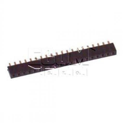 Dutinková lišta 5,5 mm, 1řada × 20 kontaktů, vývody rovné, Au, rozteč 2,54 mm