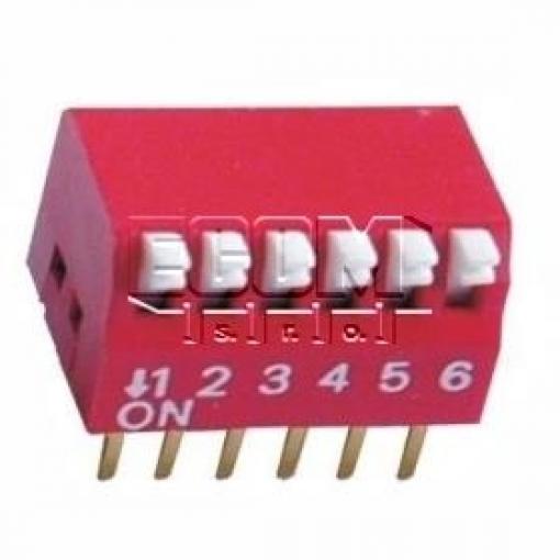 DIP spínač piano C8300-08PLNJR0R, 8 pólů, červený