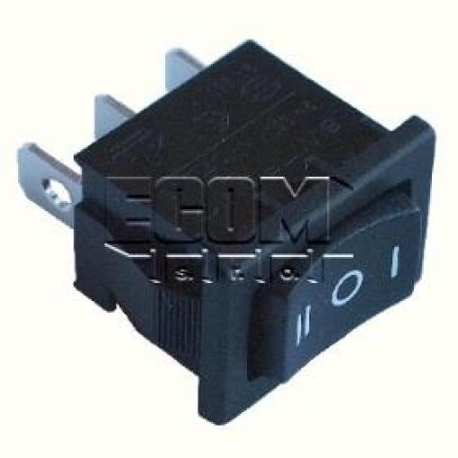 Přepínač kolébkový R19A-30BBET-G, 1pól, 250 V / 2 A, ON-OFF-ON