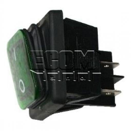 Kolébkový vypínač 2pól B448MASK-GN, 250 V / 16 A, IP65, zelená