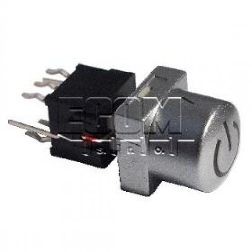 Tlačítko přepínací s aretací PB61302AL-3-101, 30 V DC / 0,1 A, LED zelená