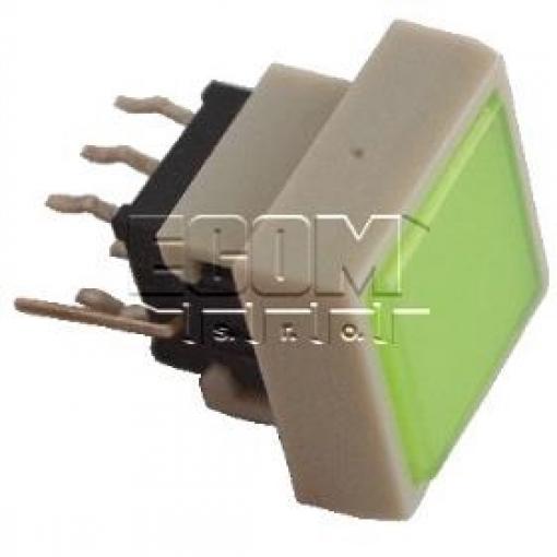 Tlačítko přepínací s aretací PB6133FAL-3, 30 V DC / 0,1 A, LED zelená