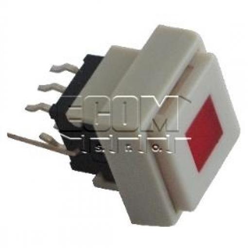 Tlačítko přepínací PB6135FAL-1, 2pol, 30 V DC / 0,1 A, LED červená