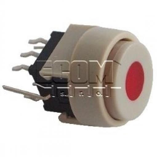Tlačítko přepínací s aretací PB6136FAL-1, 30 V DC / 0,1 A, LED červená