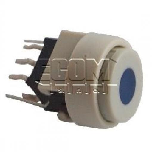 Tlačítko přepínací PB6136FBL-4, 30 V DC / 0,1 A, s LED, do plošného spoje