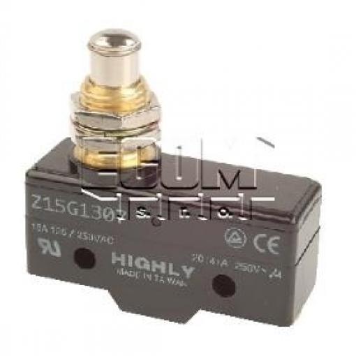 Mikrospínač HIG Z15G1307, 1pól přepínací, 250 V / 20 A, zdvih 0,4 mm