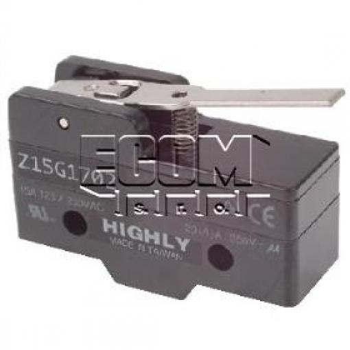 Mikrospínač HIG Z15G1702, 1pól přepínací, 250 V / 20 A, páčka