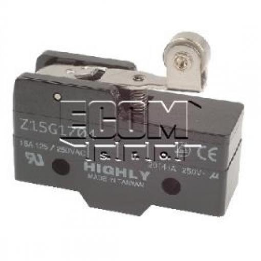 Mikrospínač HIG Z15G1704, 250 V / 20 A, páčka+kolečko