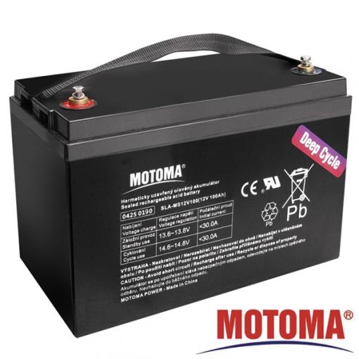 Baterie olověná 12V/100Ah  MOTOMA  bezúdržbový akumulátor