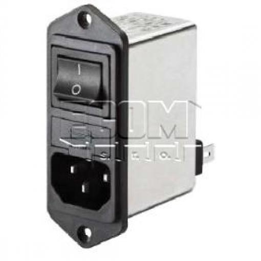 LC filtr s vidlicí FN282-1-06, 250 V AC, 1 A, panel
