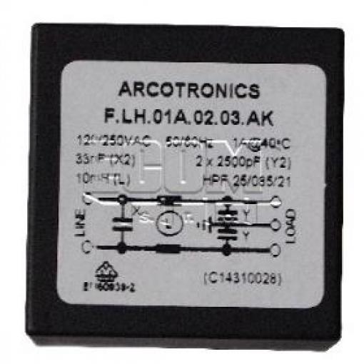 LC filtr FIL5001, 1 A, 2×10 mH, 33 nF / 2×2500 pF