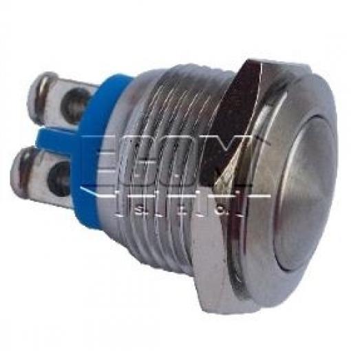 Antivandal tlačítko HBGQ16F-10/S, 36 V / 2 A, IP65, stříbrné