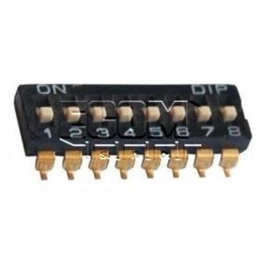 DIP spínač posuvný SMD C8303-04LNJTB0R, 4 póly, rozteč 2,54 mm