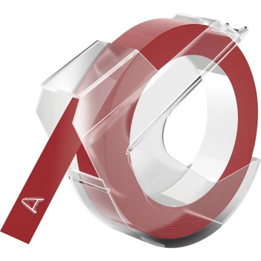 DYMO 3D razicí páska,lepicí páska vinyl Barva pásky: červená Barva písma: bílá 9 mm 3 m 520102