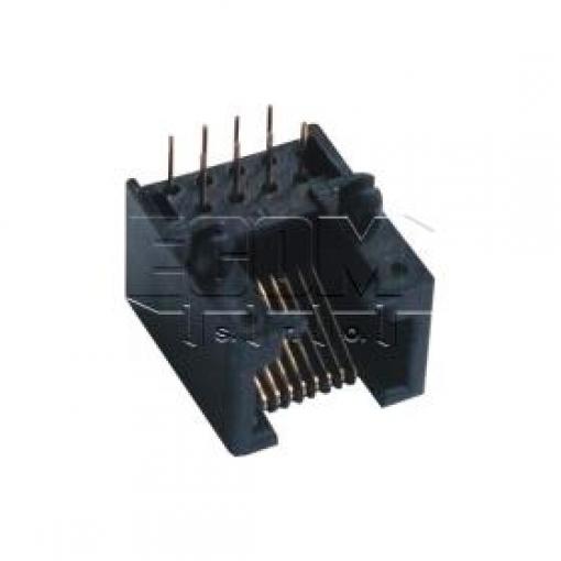 Telefonní zásuvka RJ-45 8P8C, vývody 90°, pozlacená