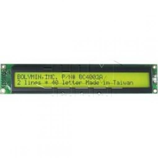 Znakový LCD displej BC4002A, 2×40 znaků, LED podsvícení žluté