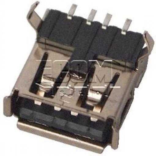 Konektor USB-A zásuvka, 90°, SMD, černý, HSU C8317-04AFDSB0R