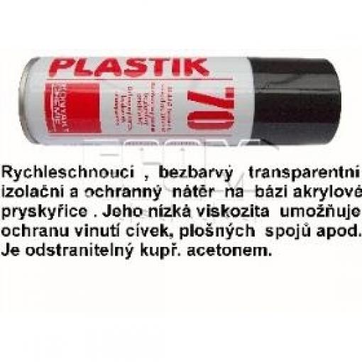Akrylový lak na plast KNT Plastik 70, 200 ml, průhledný