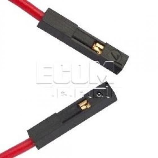 Měřící kabel MKL 0,64/25-0,25, 2× dutinka 0,64 mm, 25 cm, červený