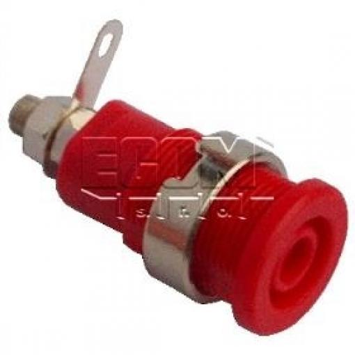Přístrojová zdířka 4 mm, 1000 V / 24 A, červená