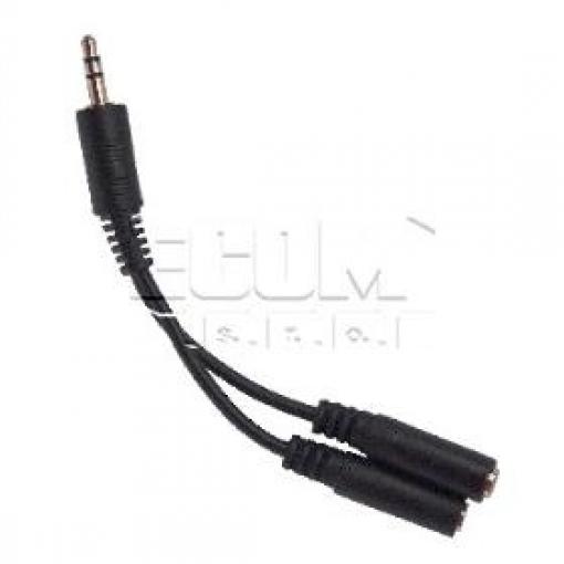 Kabel jack 3,5 mm, vidlice – 2× zásuvka, stereo, 0,1 m