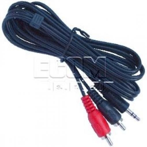 Kabel jack 3,5 mm stereo – 2× CINCH, 2 m, M/M