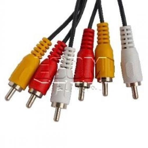 Kabel 3× CINCH – 3× CINCH M/M, 5 m, PMC