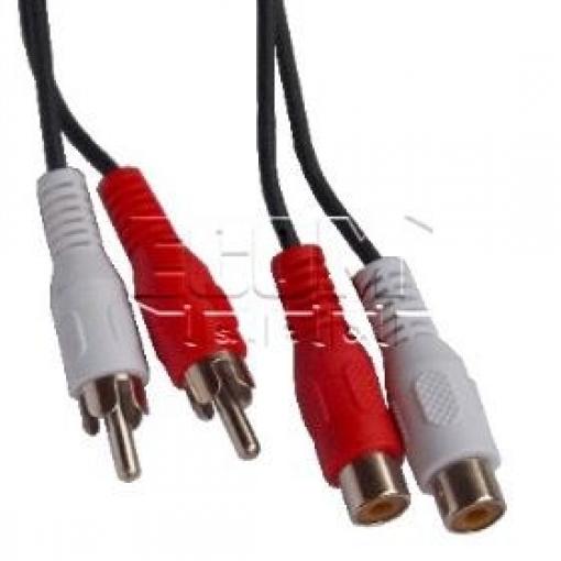 Kabel 2× CINCH vidlice – 2× CINCH zásuvka, 2,5 m, M/F