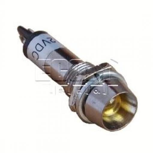 LED kontrolka IND8-12Y-B, 12 V DC, žlutá, průměr 8,2 mm