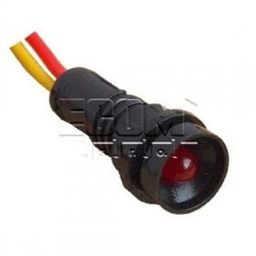 LED kontrolka LKM12-24-R, 12/24 V, červená, otvor 10 mm