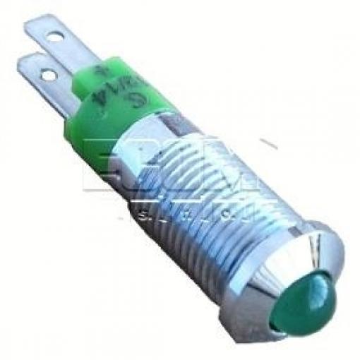 LED kontrolka SMQD08214, 24–28 V DC, zelená, otvor 8,2 mm
