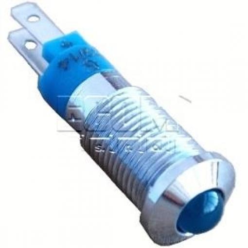 LED kontrolka SMQD08412, 12/14 V DC, modrá, otvor 8,2 mm