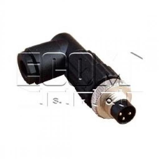 Průmyslová vidlice ELWIST3008V, 3 piny, 3 A / 60 V, 90°, IP67