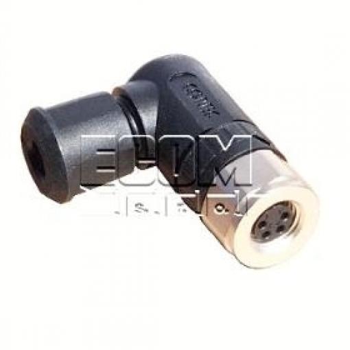 Průmyslová zásuvka M8, 4piny, 90°, 4 A / 30 V, IP67, černá