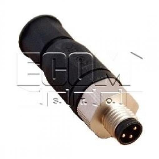 Průmyslová vidlice M8, 3 piny, 3 A / 60 V, IP67, kabelová