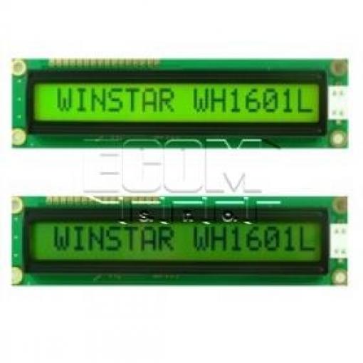 Znakový LCD displej WH1601L-YYH-ET#, 1×16 znaků, žluté LED podsvícení