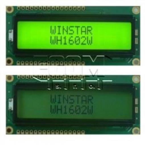 LCD displej WH1602W-YYH-ET#, 2×16 znaků, žluté podsvícení