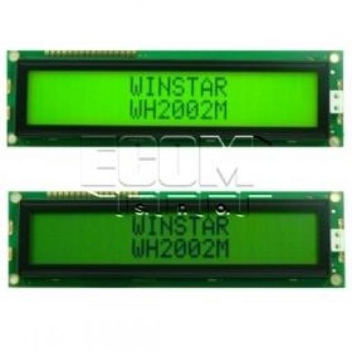 Znakový LCD displej WH2002M-YYH-ET#, 2×20 znaků, žluté LED podsvícení